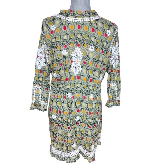 Boho Floral
Embroidered Tunic
Top | Olive Green
Multicolor | Peasant
Style M/L - Picture 2 of 9